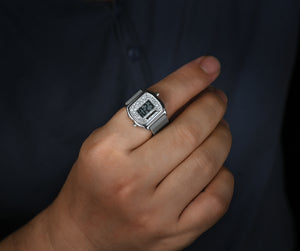 Breed Austin LCD Silicone Ring Watch - SS/Dark Grey - BRD9601