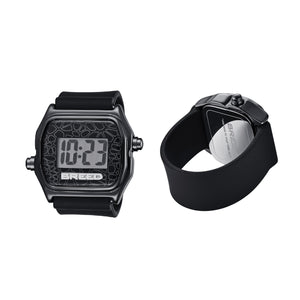 Breed Austin LCD Silicone Ring Watch - Black/Black - BRD9602
