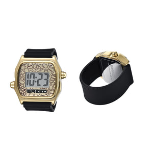 Breed Austin LCD Silicone Ring Watch - Gold/Black - BRD9603