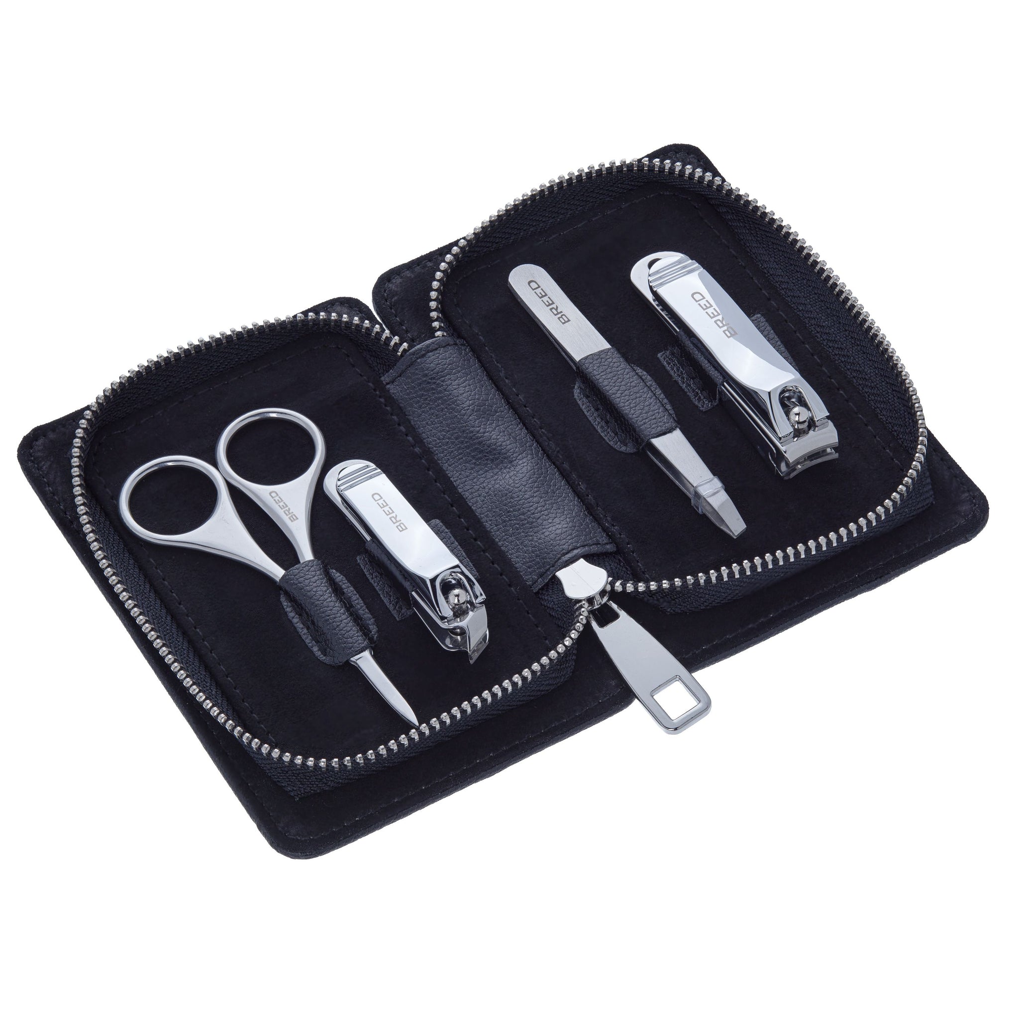 Breed Turbo 4 Piece Surgical Steel Groom Kit - Carbon Fiber - Racing Blue - BRDGRMKIT3-CF03