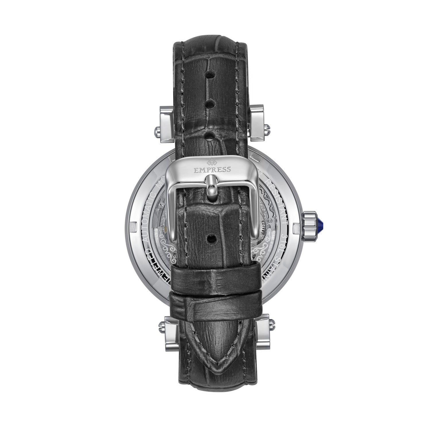 Empress Theodora Automatic Leather-Band Watch - Silver/Black - EMPEM3701