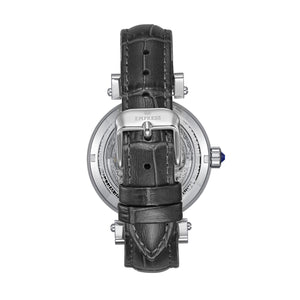 Empress Theodora Automatic Leather-Band Watch - Silver/Black - EMPEM3701