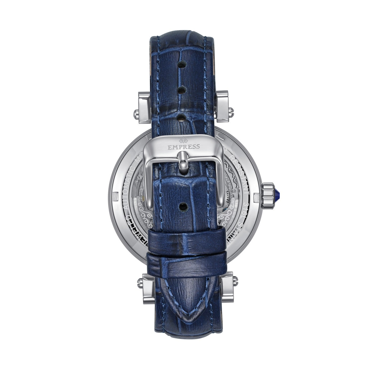 Empress Theodora Automatic Leather-Band Watch - Silver/Blue - EMPEM3702