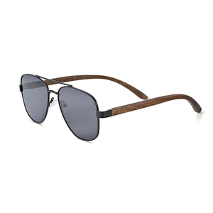 Earth Wood Kotor Polarized Sunglasses - Dark Brown/Black - ESG600-3