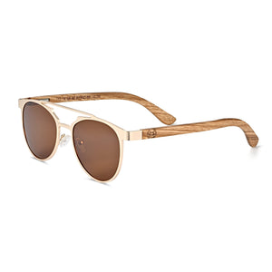 Earth Wood Positano Polarized Sunglasses - Zebra/Brown - ESG602-2