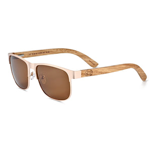 Earth Wood Troon Polarized Sunglasses - Zebra/Brown - ESG603-2