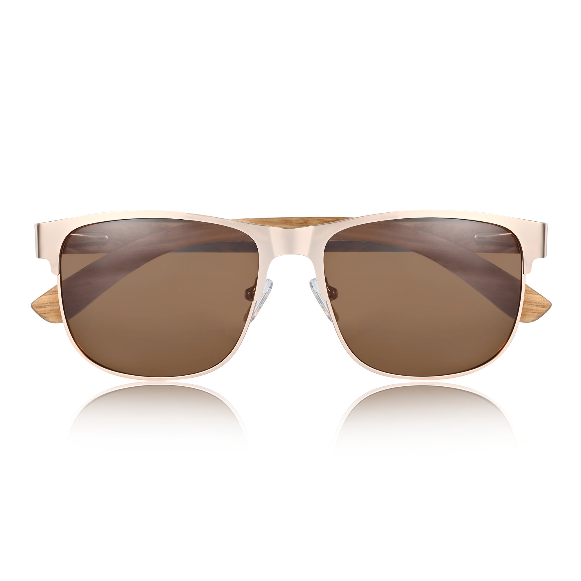 Earth Wood Troon Polarized Sunglasses - Zebra/Brown - ESG603-2