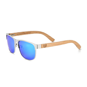 Earth Wood Troon Polarized Sunglasses - Bamboo/Blue - ESG603-4