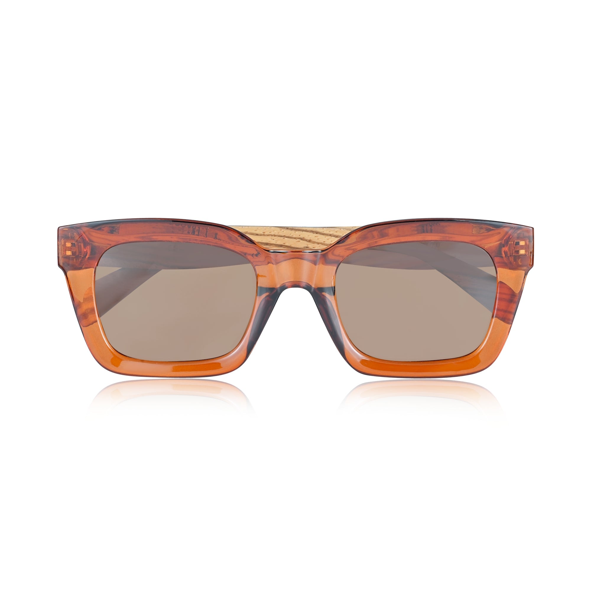Earth Wood Antalya Polarized Sunglasses - Zebra/Brown - ESG607-2