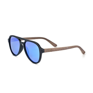 Earth Wood Mazatlan Polarized Sunglasses - Walnut/Blue - ESG608-2