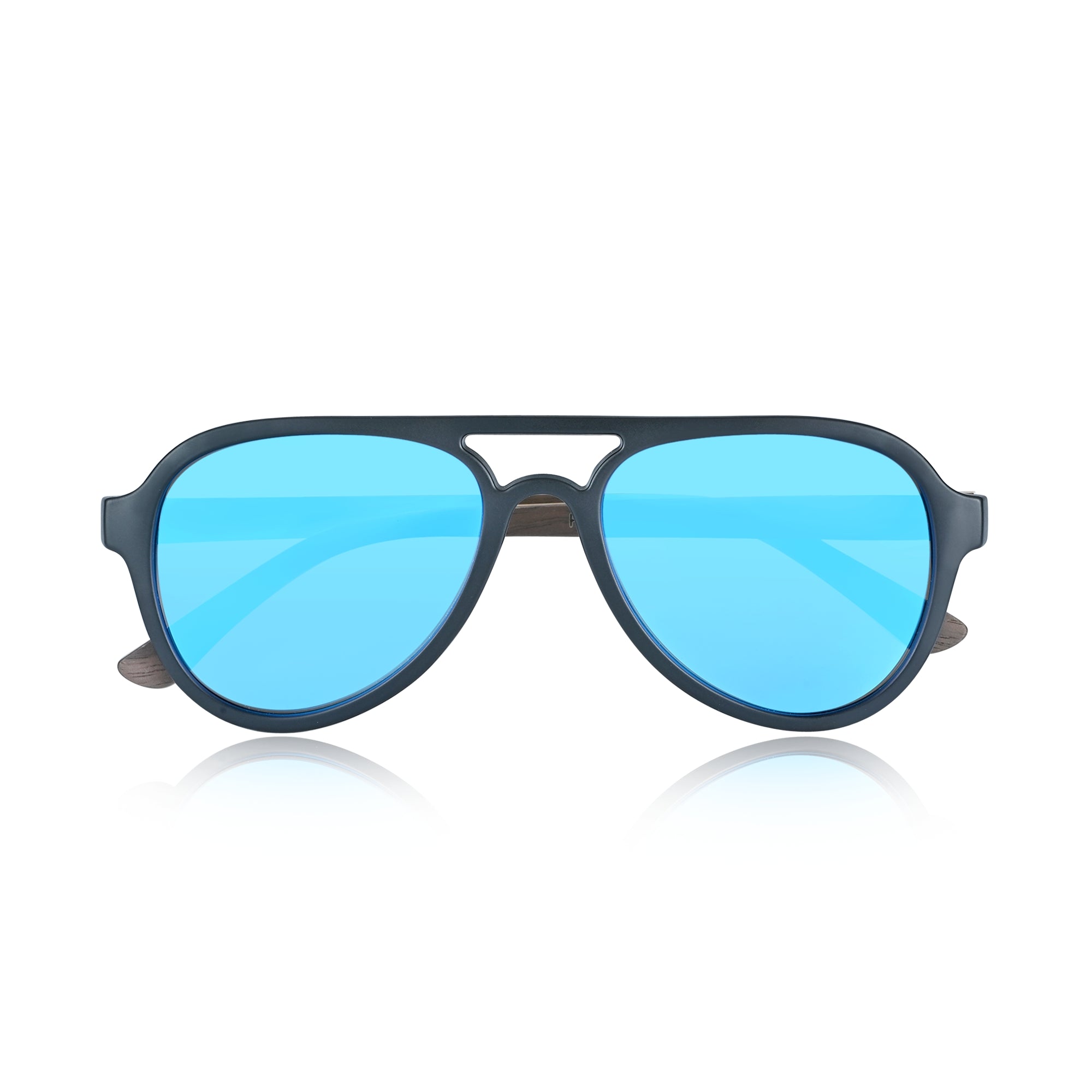 Earth Wood Mazatlan Polarized Sunglasses - Walnut/Blue - ESG608-2