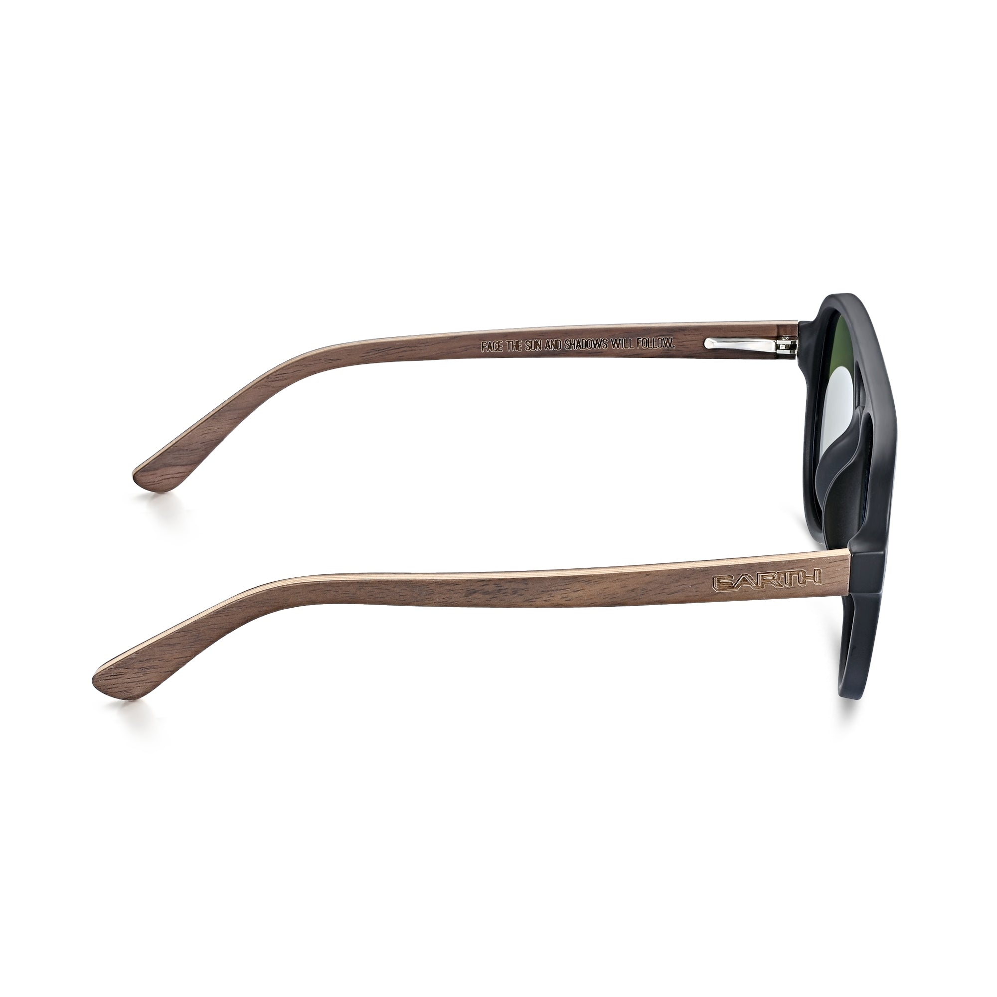 Earth Wood Mazatlan Polarized Sunglasses - Walnut/Blue - ESG608-2