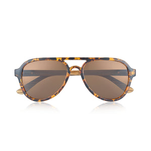 Earth Wood Mazatlan Polarized Sunglasses - Zebra/Brown - ESG608-3