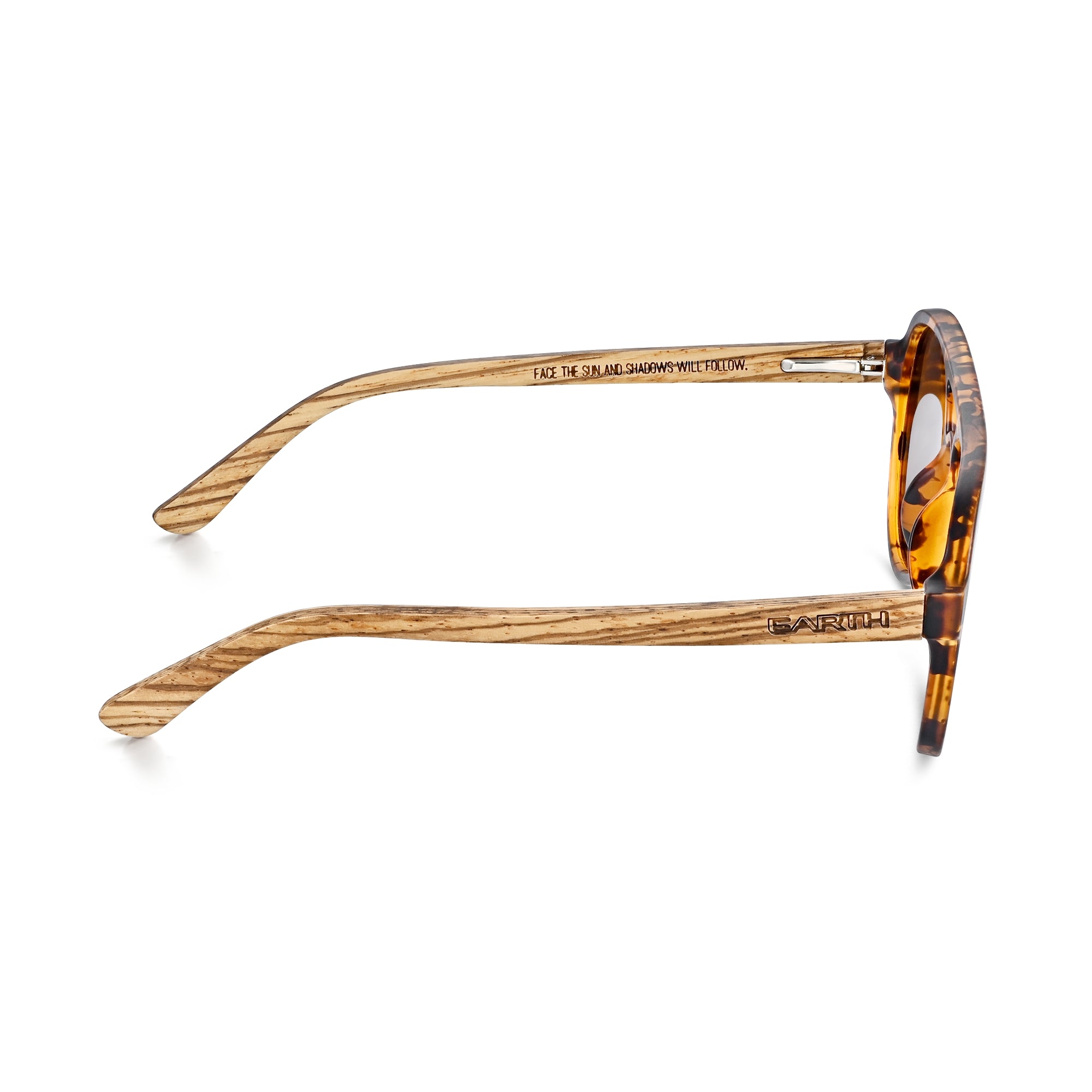 Earth Wood Mazatlan Polarized Sunglasses - Zebra/Brown - ESG608-3