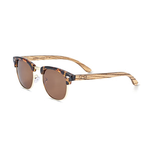 Earth Wood Marokopa Polarized Sunglasses - Zebra/Brown - ESG609-2
