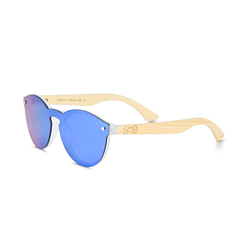 Earth Wood Tulum Polarized Sunglasses - Bamboo/Green - ESG611-1