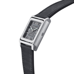 Heritor Automatic Esteban Leather Band Watch - Black/Silver - HERHS4201