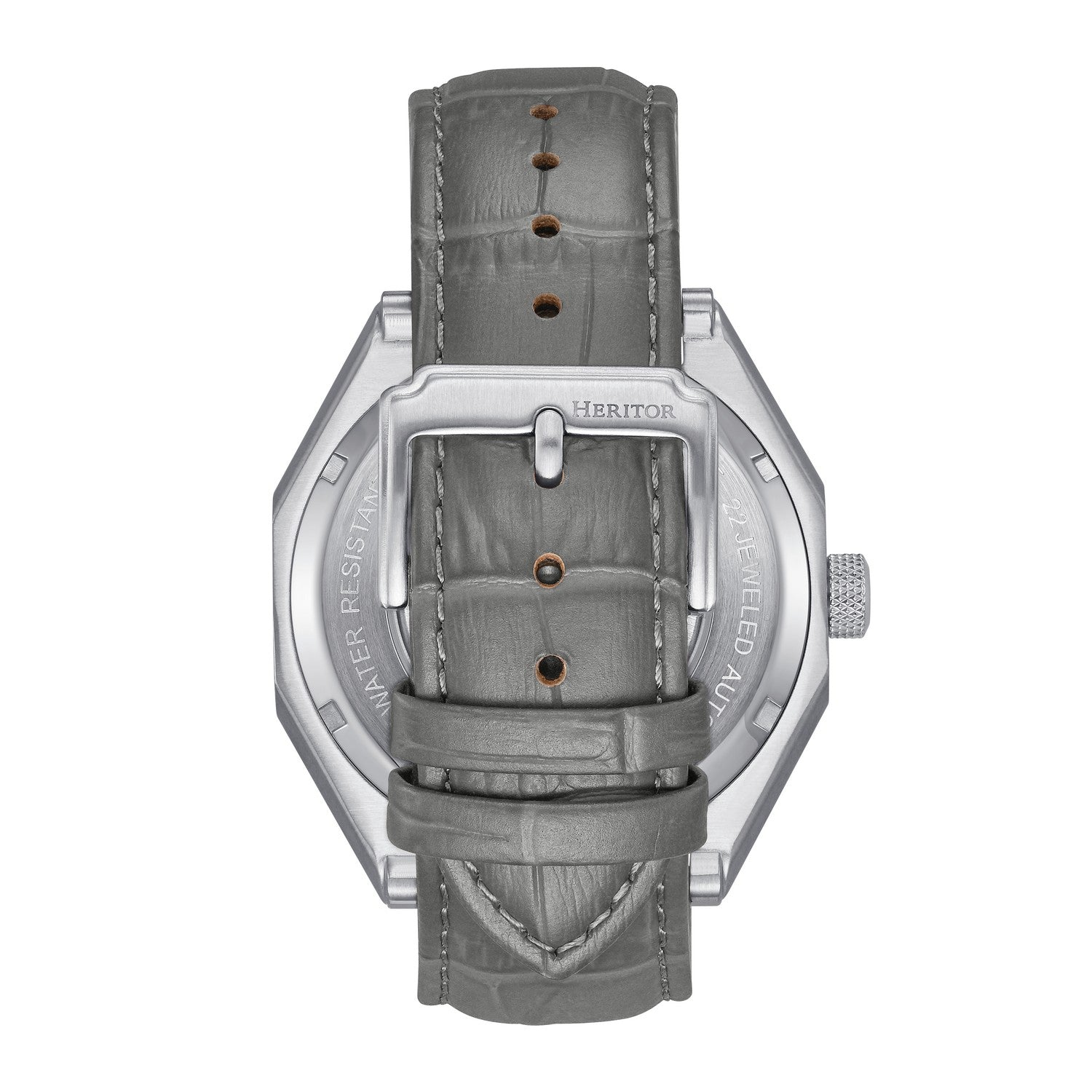 Heritor Automatic Antoni Leather-Band Watch - Silver/Grey - HERHS4304