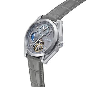 Heritor Automatic Antoni Leather-Band Watch - Silver/Grey - HERHS4304