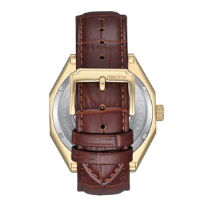 Heritor Automatic Antoni Leather-Band Watch - Gold/Brown - HERHS4305