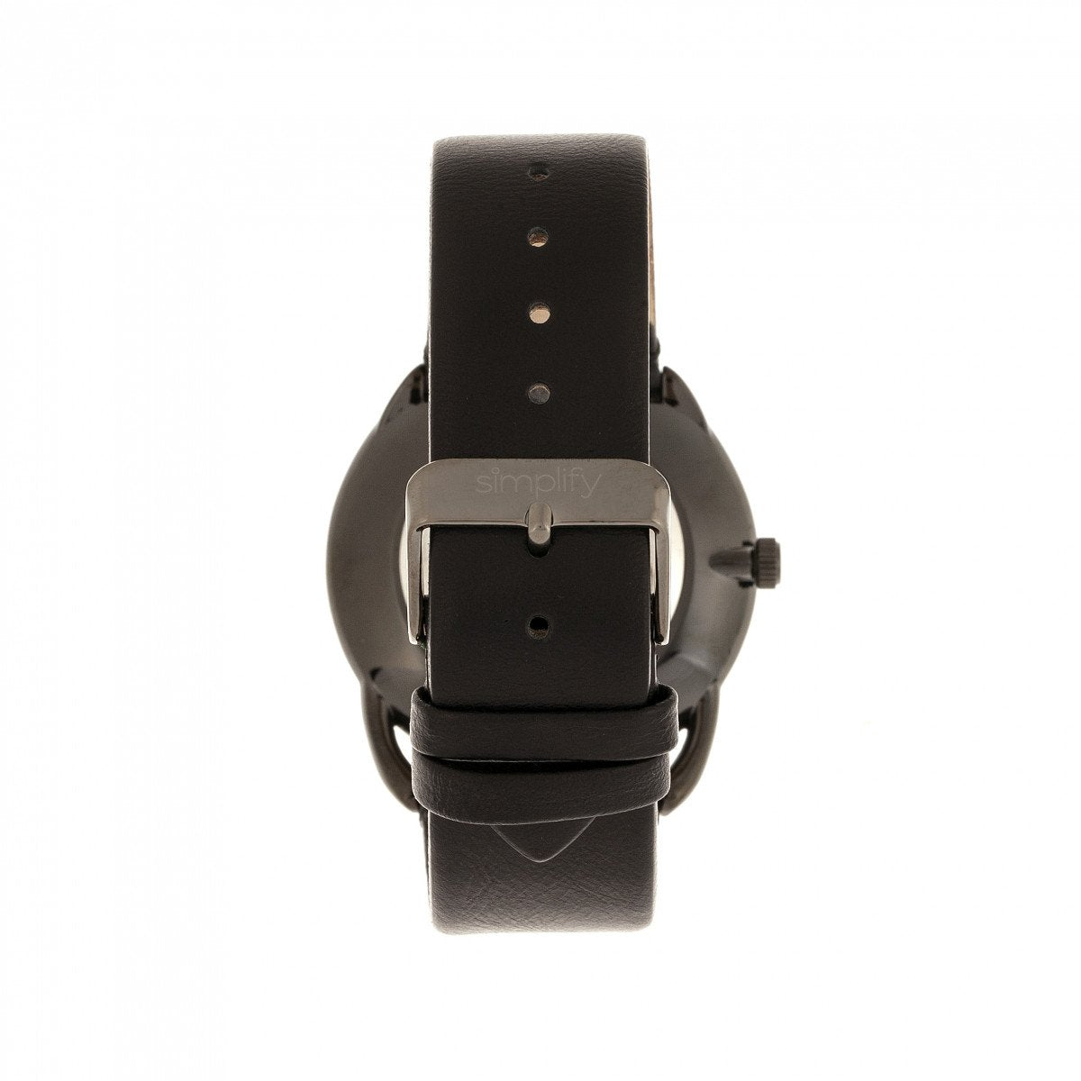 Simplify The 4900 Leather-Band Watch w/Date - Black - SIM4906