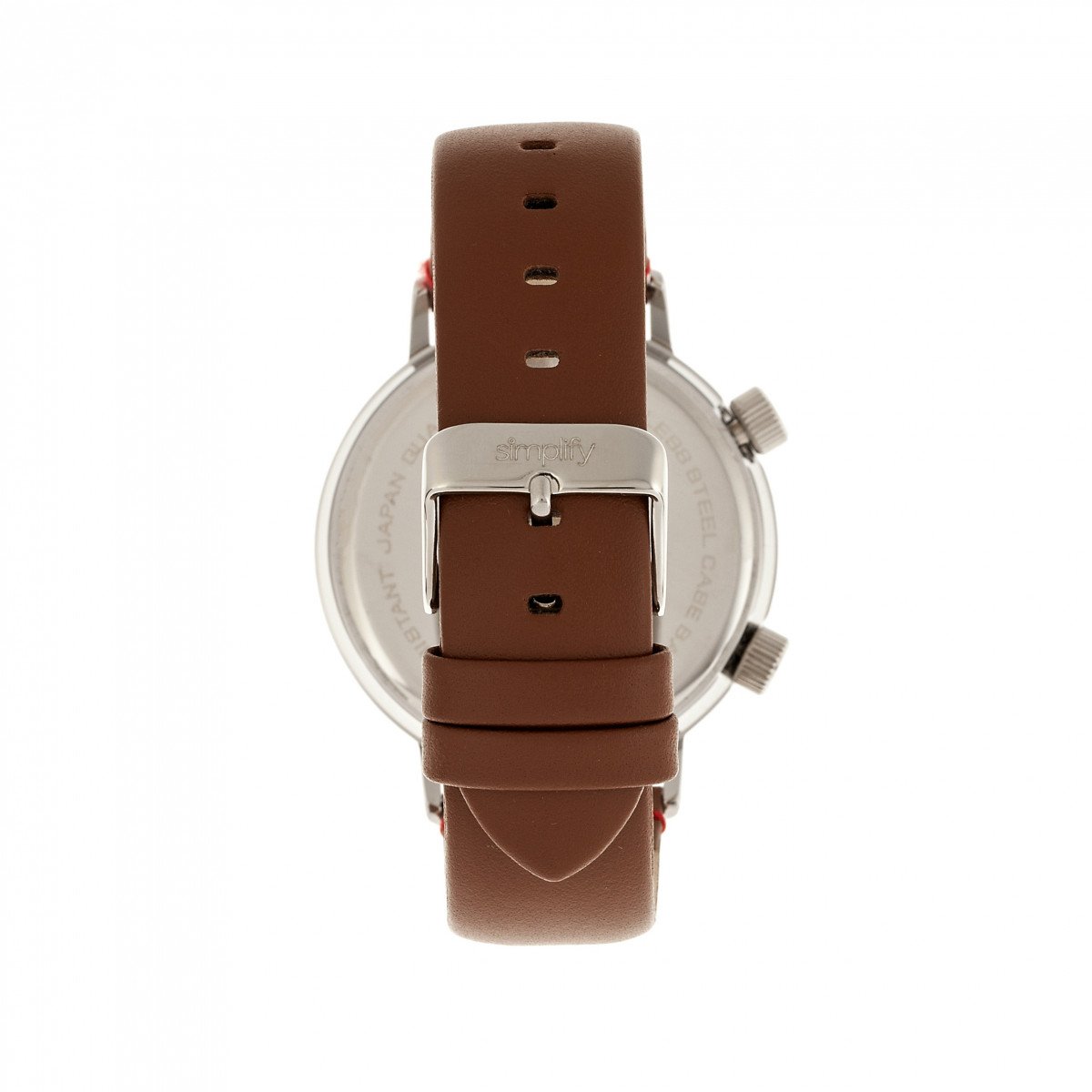 Simplify The 3300 Leather-Band Watch - Brown/Navy - SIM3303