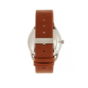 Simplify The 4900 Leather-Band Watch w/Date - Silver/Camel - SIM4901