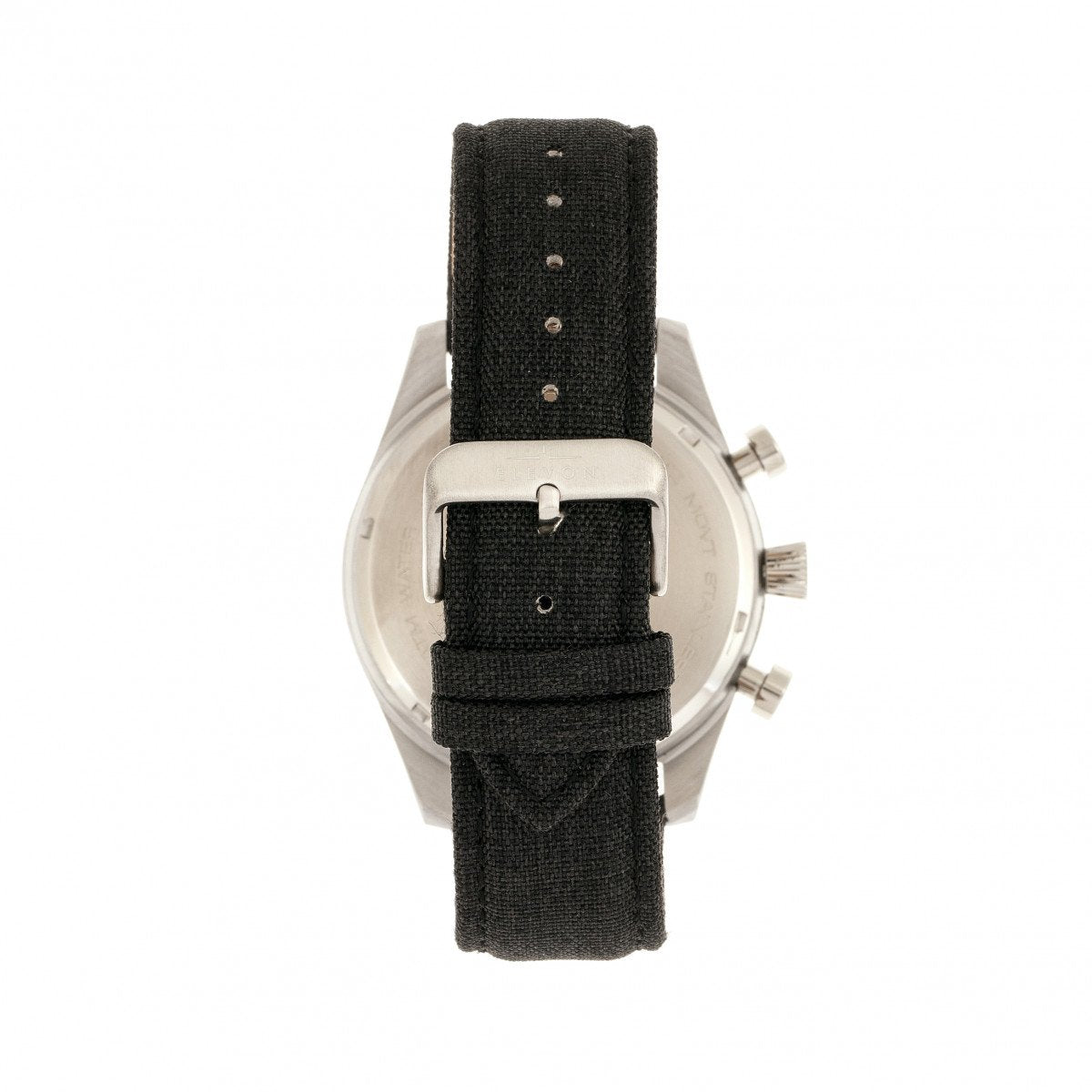 Elevon Curtiss Chronograph Nylon-Overlaid Leather-Band Watch - Silver/Black - ELE104-1