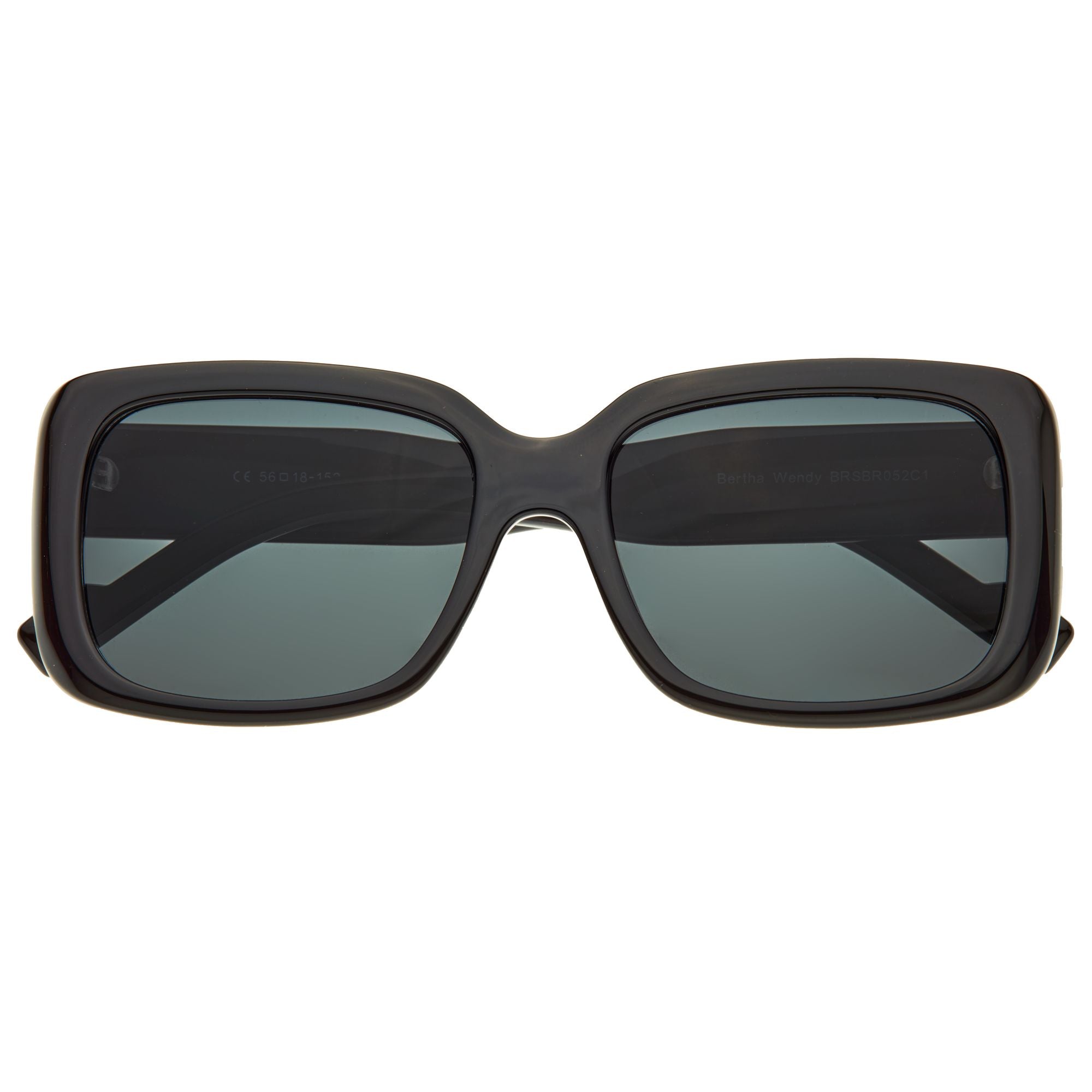 Bertha Wendy Polarized Sunglasses - Black/Black - BRSBR052C1