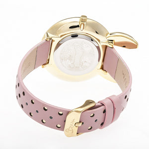 Boum Hotesse Bunny-Accent Leather-Band Watch - Gold/Pink - BOUBM3504
