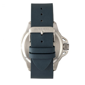 Breed Bryant Leather-Band Watch w/Date - Silver/Black - BRD7102