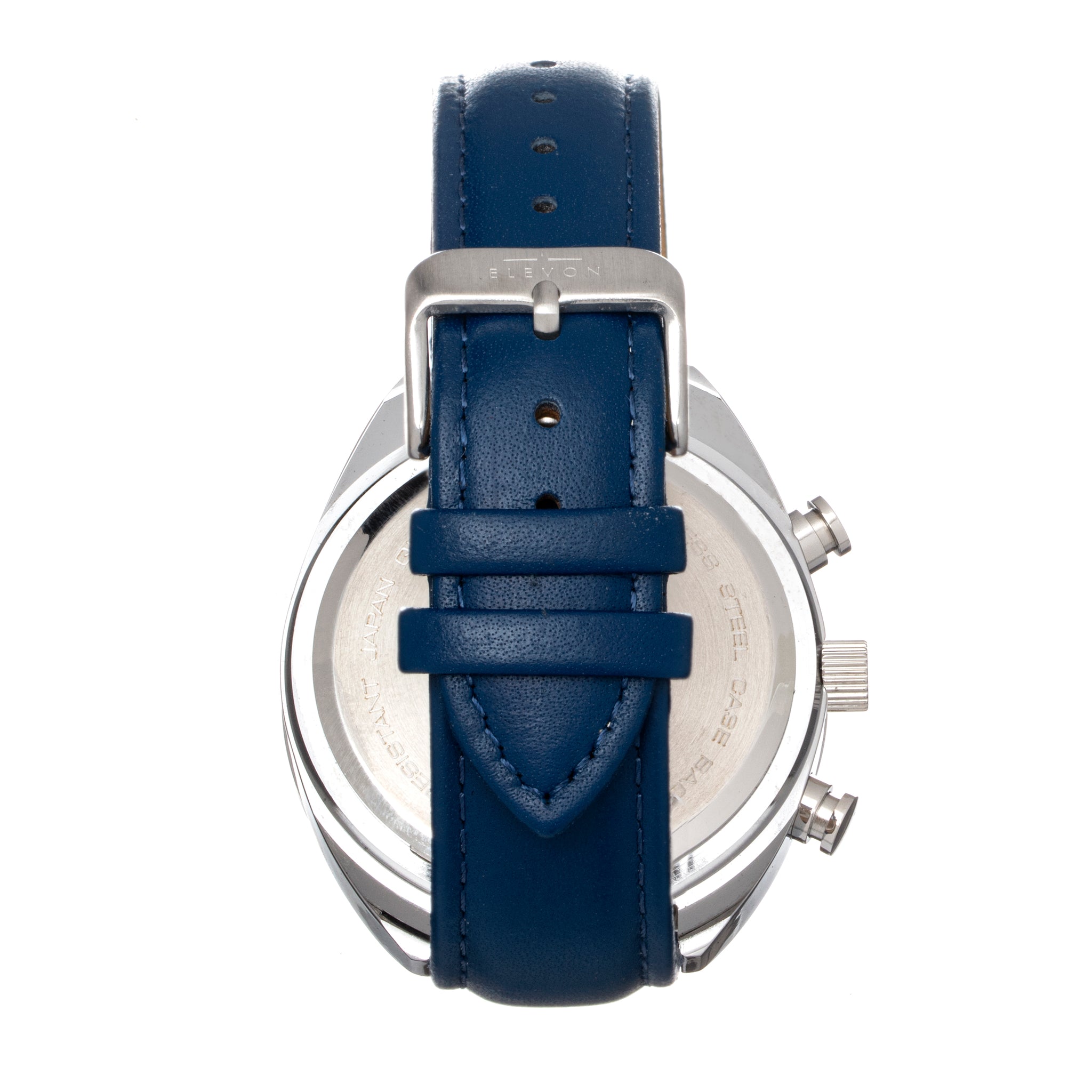 Elevon Bombardier Chronograph Leather-Strap Watch - Navy - ELE127-2