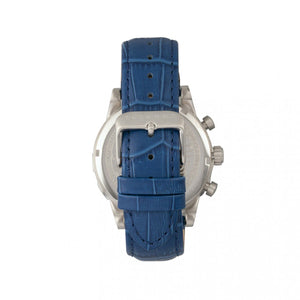 Morphic M60 Series Chronograph Leather-Band Watch w/Date - Silver/Blue - MPH6002