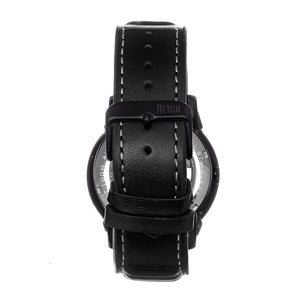 Reign Monterey Skeletonized Leather-Band Watch - Black/Grey - REIRN6404