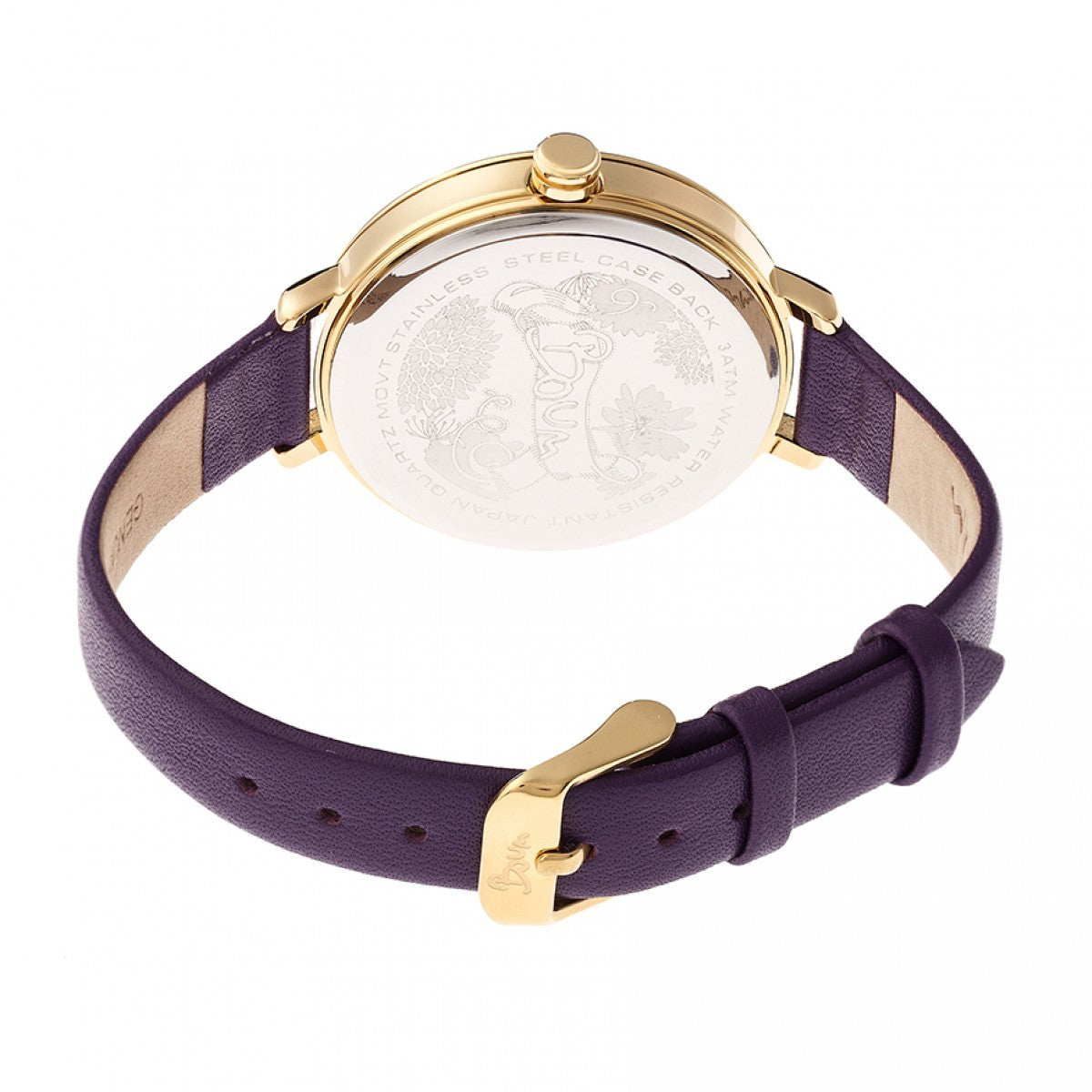 Boum Perle Leather-Band Watch - Gold/Purple - BOUBM5102