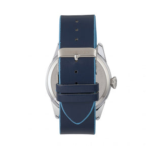Breed Rio Leather-Band Watch w/Day/Date - Silver/Blue - BRD7403