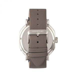 Morphic M62 Series Leather-Band Watch w/Day/Date - Silver/Grey - MPH6203