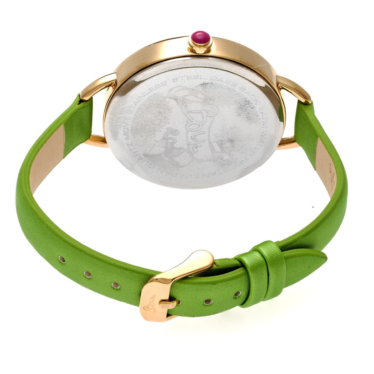 Boum Cirque Sunray Dial Leather-Band Watch - Gold/Green - BOUBM4404