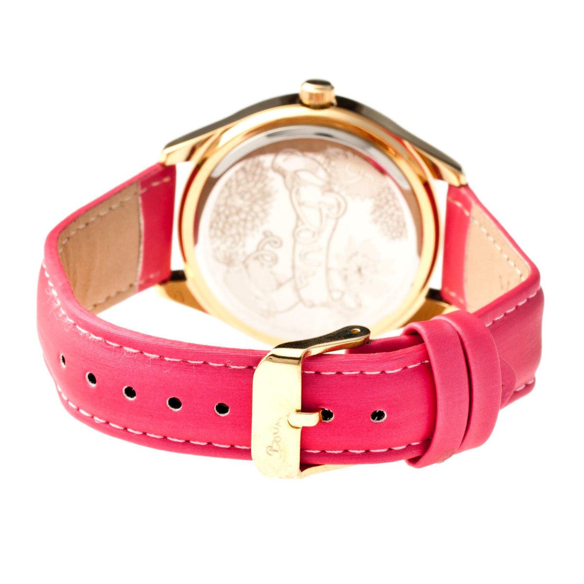 Boum Chic Mirror-Dial Leather-Band Ladies Watch - Gold/Pink - BOUBM2006
