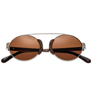 Earth Wood Talisay Polarized Sunglasses - Silver/Brown - ESG015B