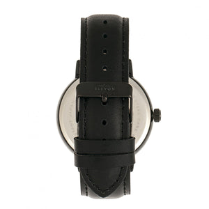 Elevon Vin Leather-Band Watch w/Date - Black - ELE111-5