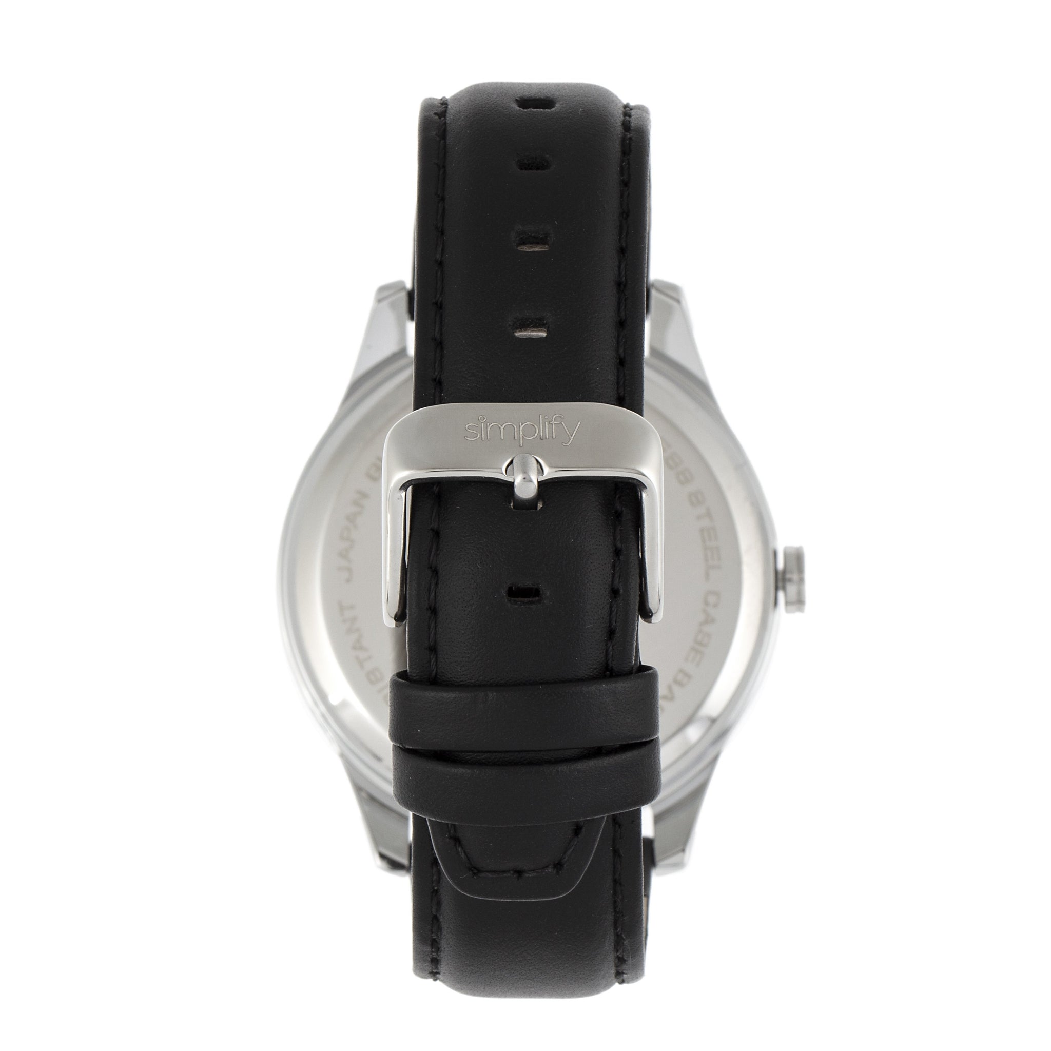 Simplify The 6600 Series Leather-Band Watch - Black - SIM6602