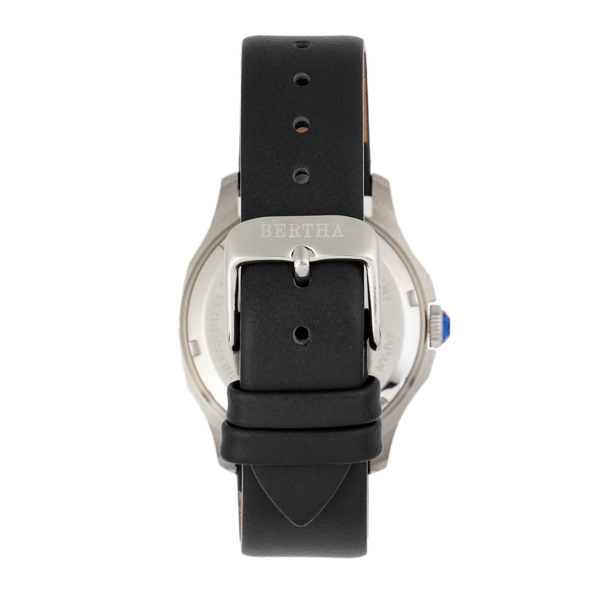 Bertha Donna Mother-Of-Pearl Leather-Band Watch - Black - BTHBR9801