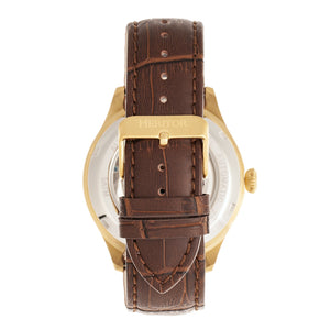 Heritor Automatic Gregory Semi-Skeleton Leather-Band Watch - Gold/Brown - HERHR8103
