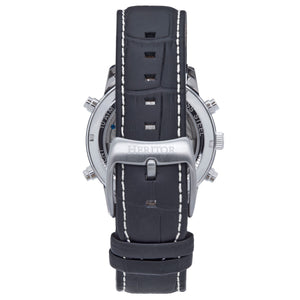 Heritor Automatic Wilhelm Semi-Skeleton Leather-Band Watch w/Day/Date - Black - HERHS2105
