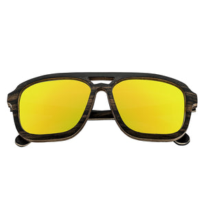 Earth Wood Playa Polarized Sunglasses - Ebony & Maple/Yellow - ESG062EM