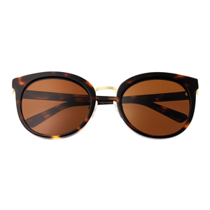 Bertha Lucy Polarized Sunglasses - Dark Brown Tortoise/Brown  - BRSBR022GD