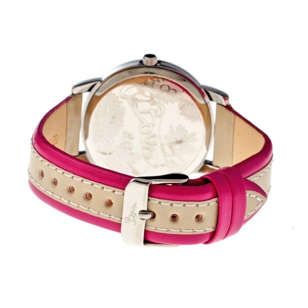 Boum Contraire Two-Tone Leather-Band Ladies Watch - Silver/Pink - BOUBM2201