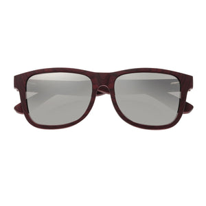 Earth Wood Solana Polarized Sunglasses - Rosewood & Ebony/Silver - ESG004RB