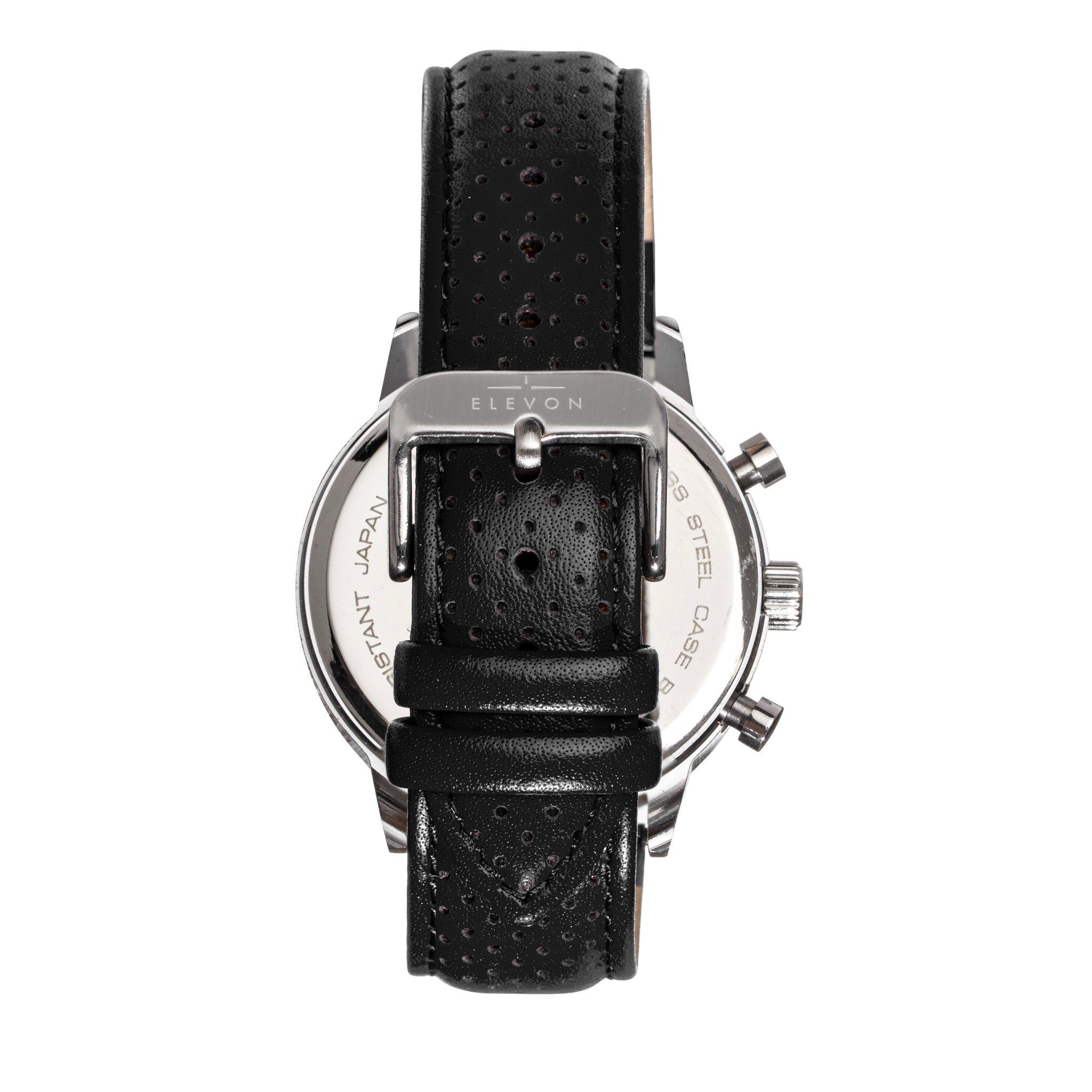 Elevon Torque Genuine Leather-Band Watch w/Date - Black - ELE125-2